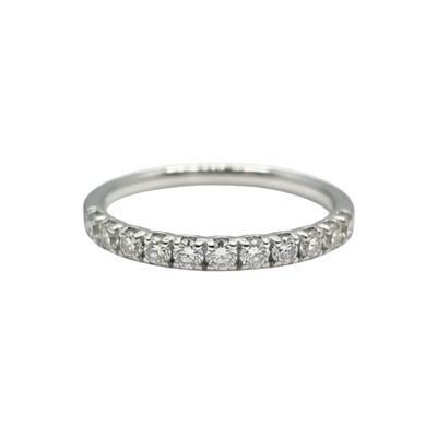 Anello Veretta Mezzo Giro Recarlo Oro Bianco 18kt Diamanti