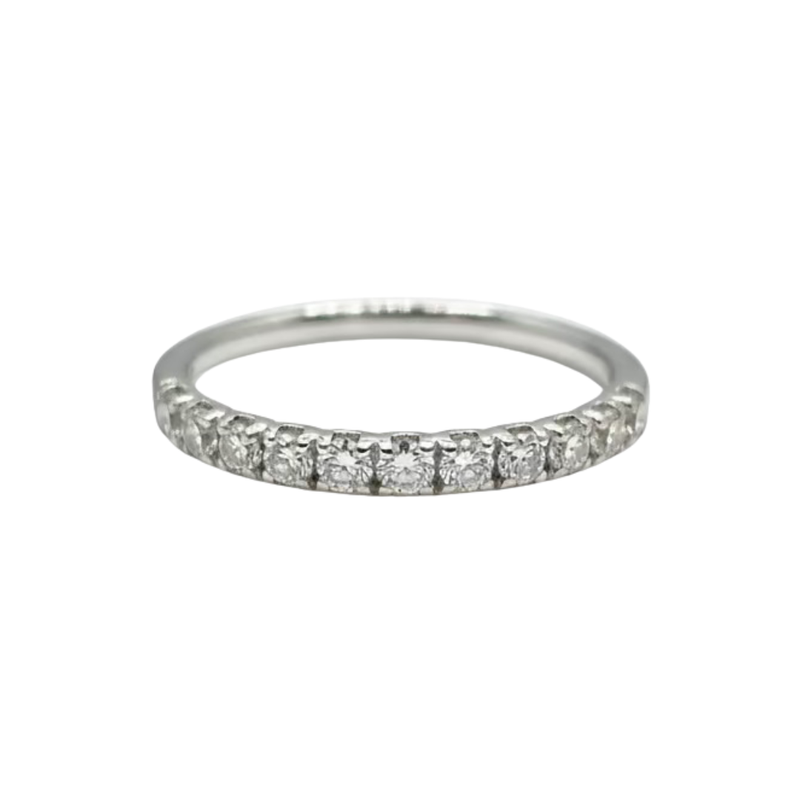Anello Veretta Mezzo Giro Recarlo Oro Bianco 18kt Diamanti