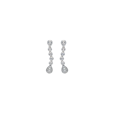 Orecchini Princess Casa Damiani Diamanti Taglio Brillante Ct.0.43 Colore H If, Oro Bianco Gr.6,10