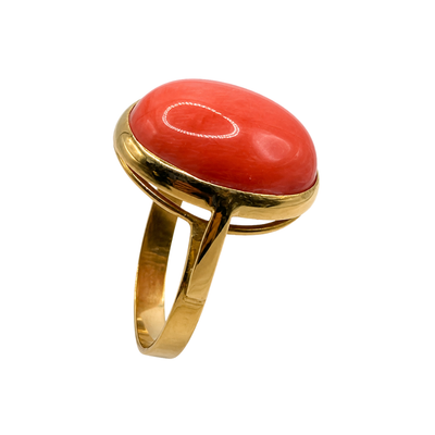 Anello Oro 18kt Corallo Modello 2