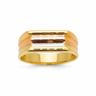 Anello Uomo Oro 18kt 3 Colori Bianco, Giallo e Rosa
