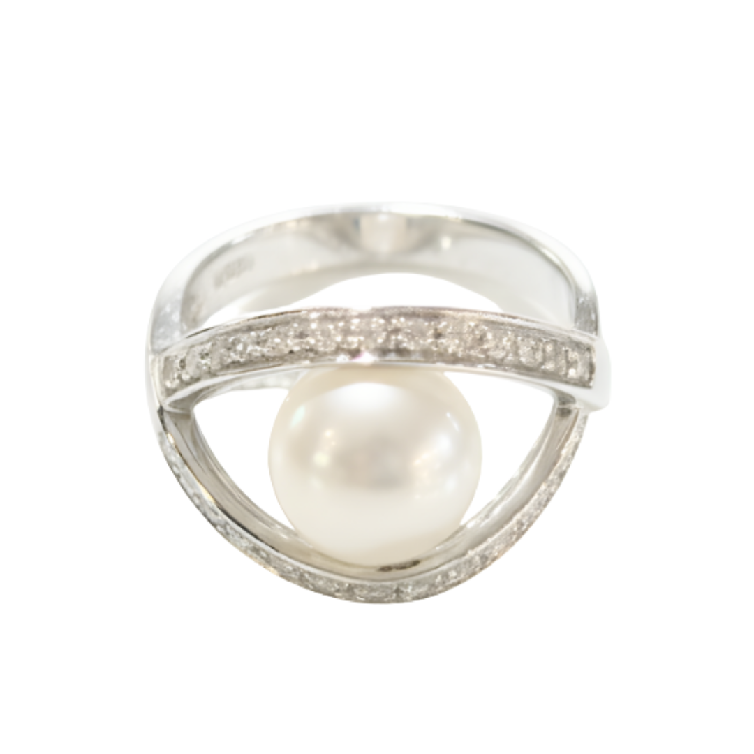 Anello  Damiani Con Perla E Brillanti