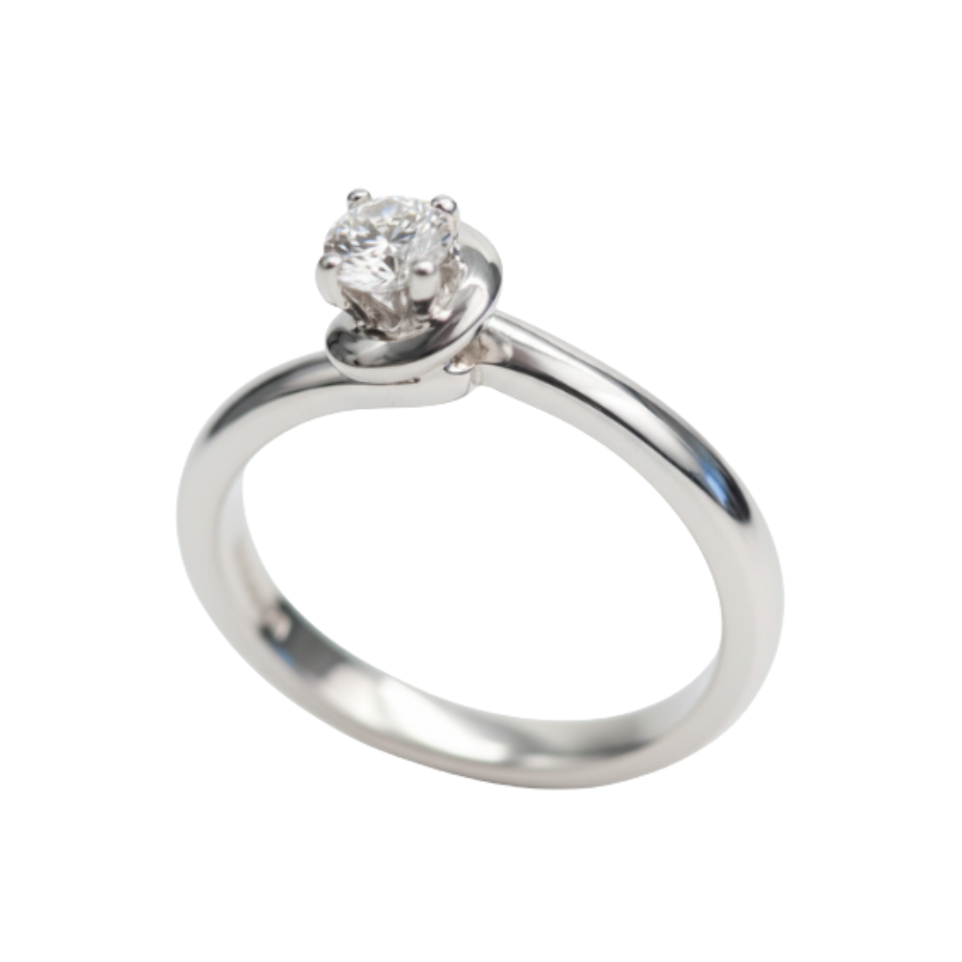 Anello Damiani Solitario Diamante Taglio Brillante Ct.0.30 H If