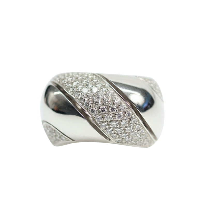 Anello Damiani Fascia Diamanti Taglio Brillante Ct.1.09 Colore H  If Oro Bianco Gr.14.40