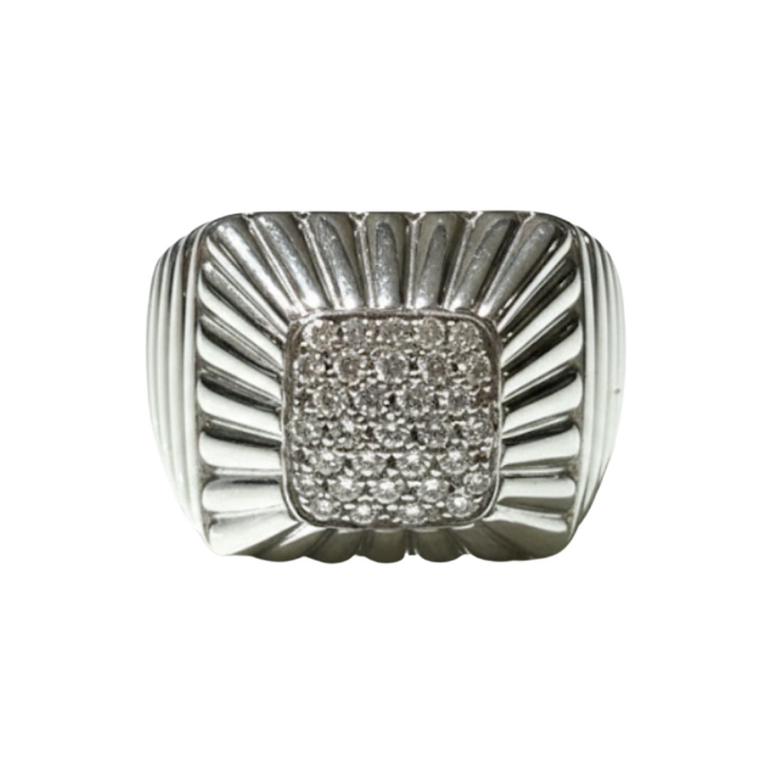 Anello Damiani Fascia Diamanti Taglio Brillante Ct.0.46 Colore H If Oro Bianco Gr.15.90