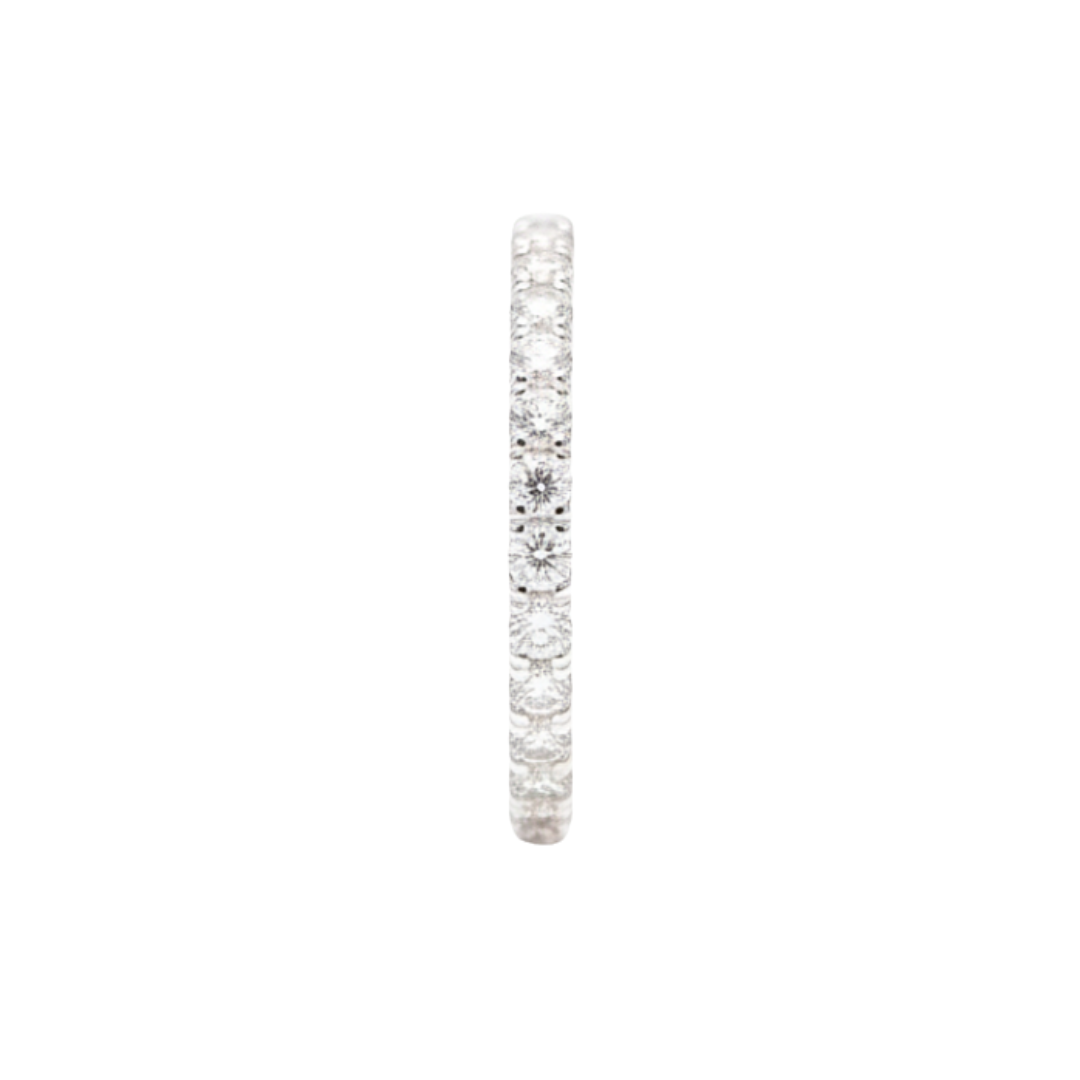 Anello Veretta A Giro Recarlo In Oro Bianco E Diamanti 0,40 Ct.