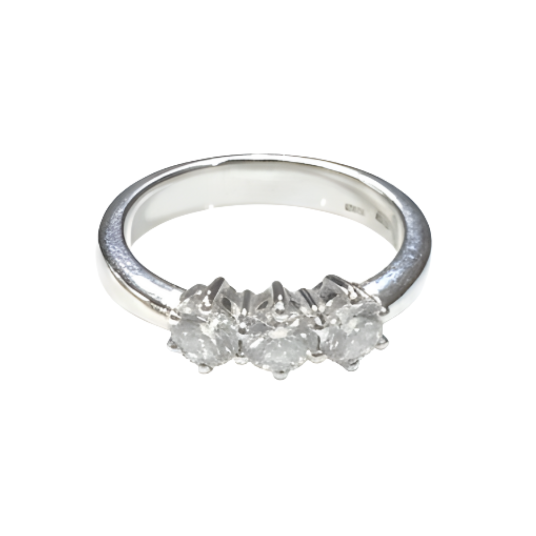 Anello Trilogy Recarlo In Oro Bianco E Diamanti