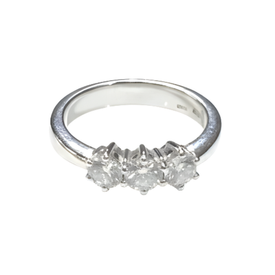 Anello Trilogy Recarlo In Oro Bianco E Diamanti