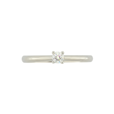 Anello Solitario Recarlo In Oro Bianco E Diamanti 0,10 Ct.