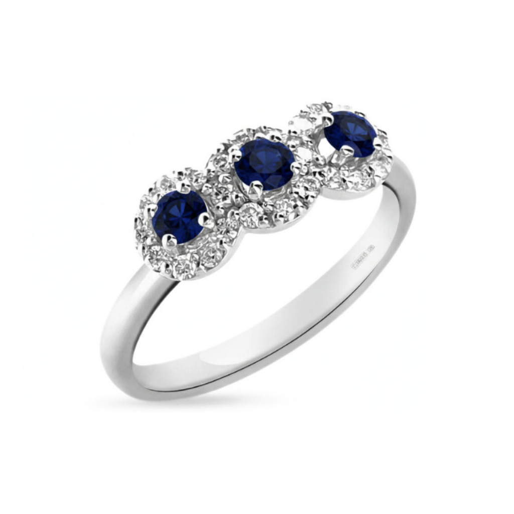 Anello Hrd Collezione Jennifer in Oro Bianco 18kt con Zaffiri