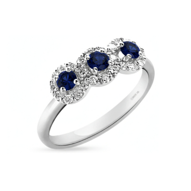 Anello Hrd Collezione Jennifer in Oro Bianco 18kt con Zaffiri