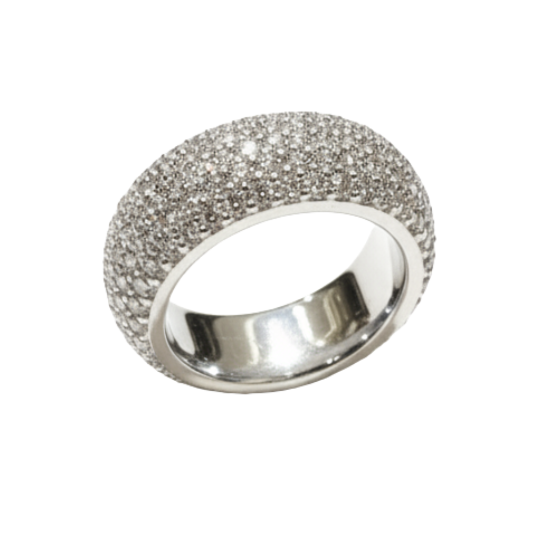 Anello Recarlo In Oro Bianco 18kt. E Diamanti