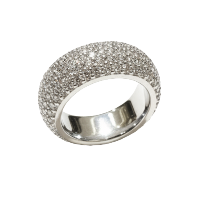 Anello Recarlo In Oro Bianco 18kt. E Diamanti