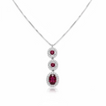 Collana Recarlo Oro Bianco 18Kt Rubino 1.25 e Diamanti 0.25