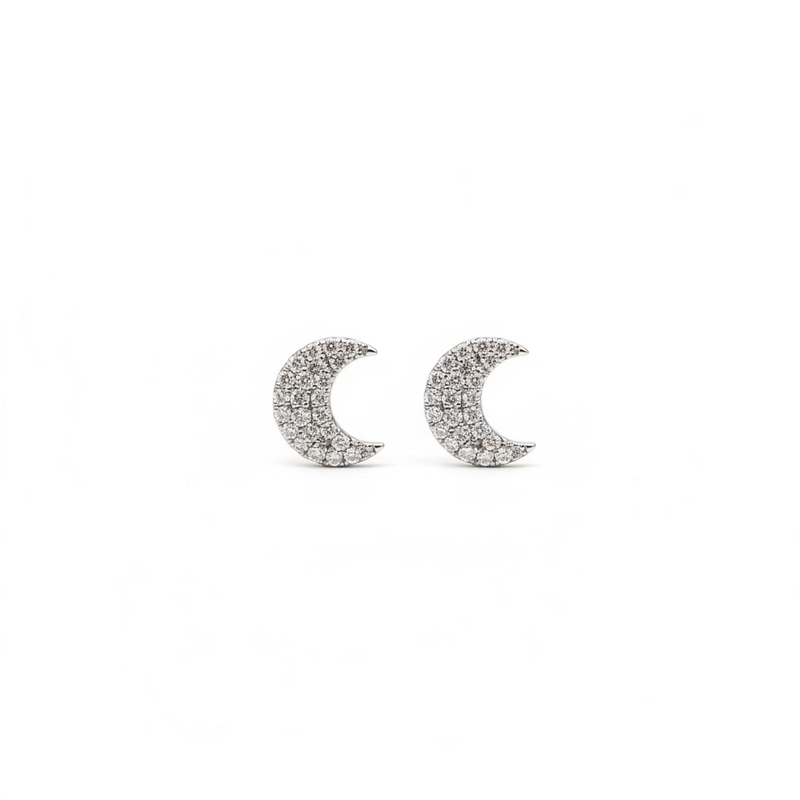 Orecchini Mezzaluna Oro Bianco 9Kt