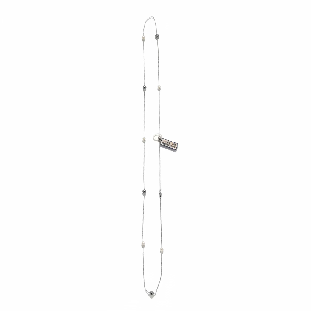 Collana Damiani Oro Bianco 18kt e Perle 1,05 metri