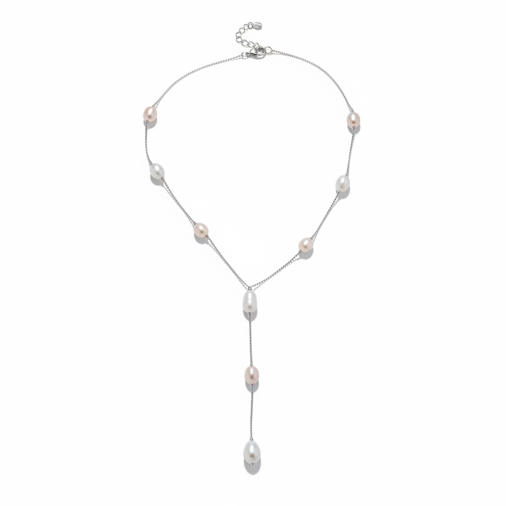 Collana Oro Bianco 18kt e Perle Fresh Water