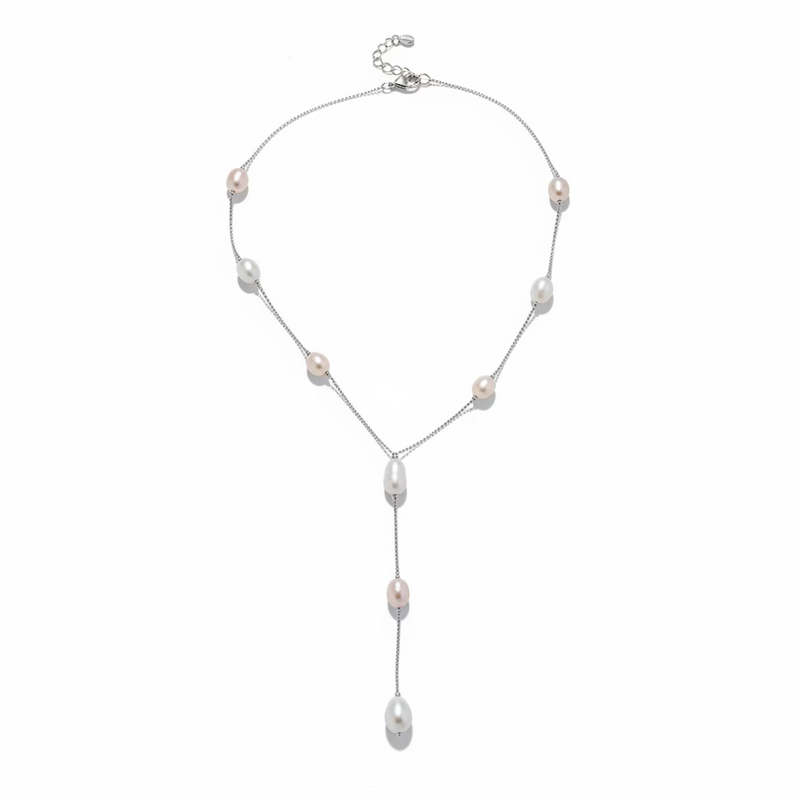 Collana Oro Bianco 18kt e Perle Fresh Water
