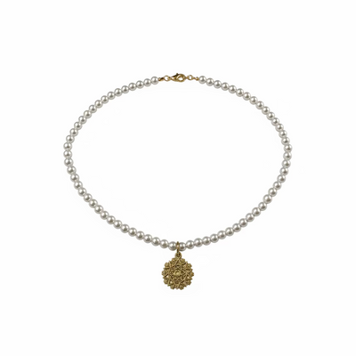 Collana Di Perle La Pesentosa Con Ciondolo 9kt Oro Giallo