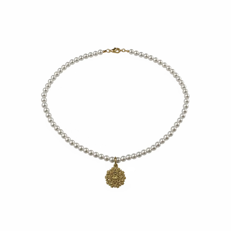 Collana Di Perle La Pesentosa Con Ciondolo 9kt Oro Giallo