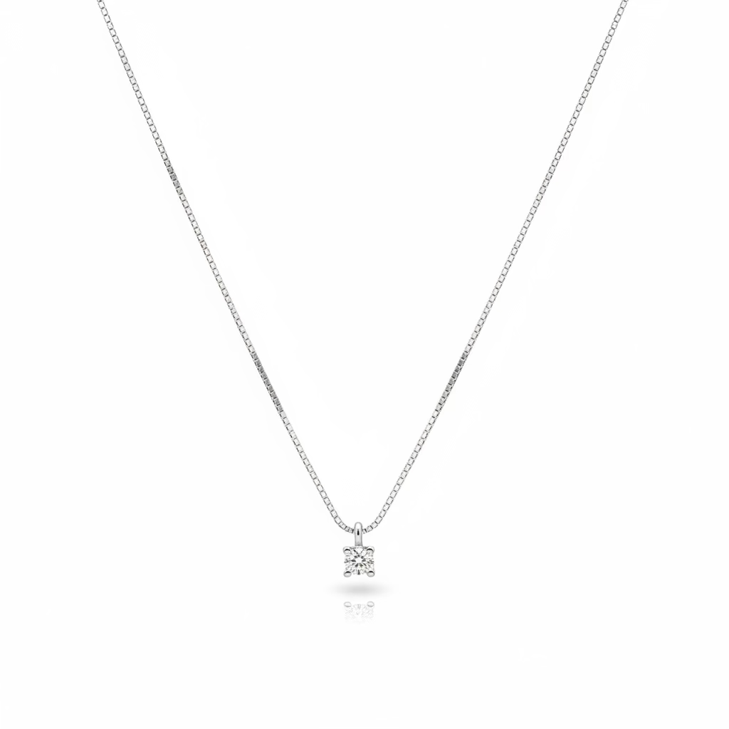 Collana Recarlo oro bianco 18kt 8,2g con diamanti kt 0,16 g opale rosa