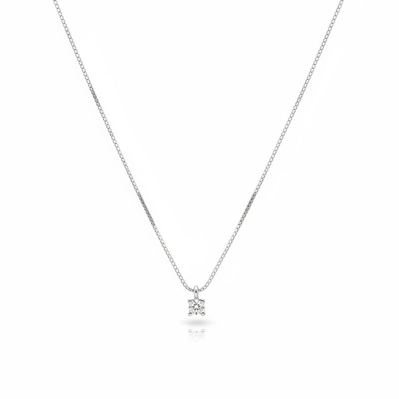 Collana Recarlo oro bianco 18kt 8,2g con diamanti kt 0,16 g opale rosa