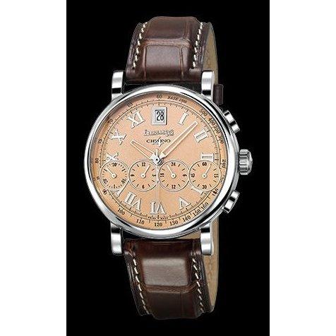 OROLOGIO EBERHARD CHRONO 4 BELLISSIMO ref. 31043CP9 QA QUADRANTE ALBICOCCA CINT. PELLE