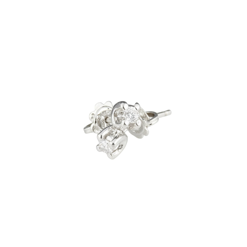 Orecchini Damiani Solitari Diamanti Taglio Brillante Ct.0.22 Colore H If, Oro Bianco