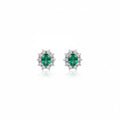 Orecchini RECARLO ref.ZQ214/BS in oro bianco con diamanti e smeraldi