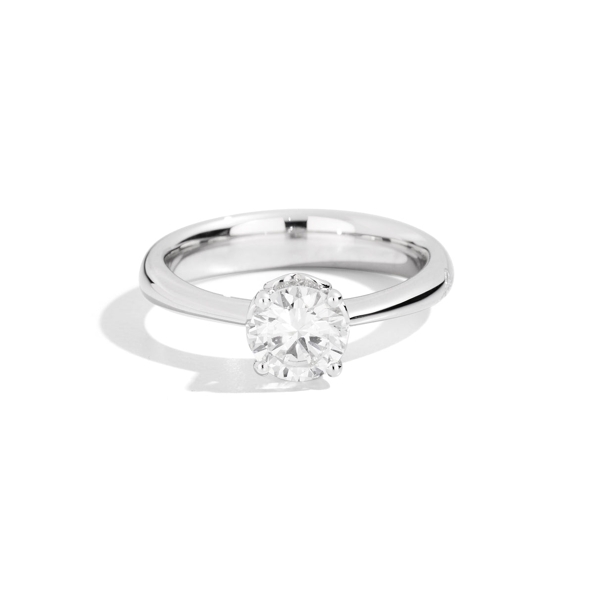 Anello solitario Recarlo Anniversary in oro bianco 18 kt con diamante taglio brillante