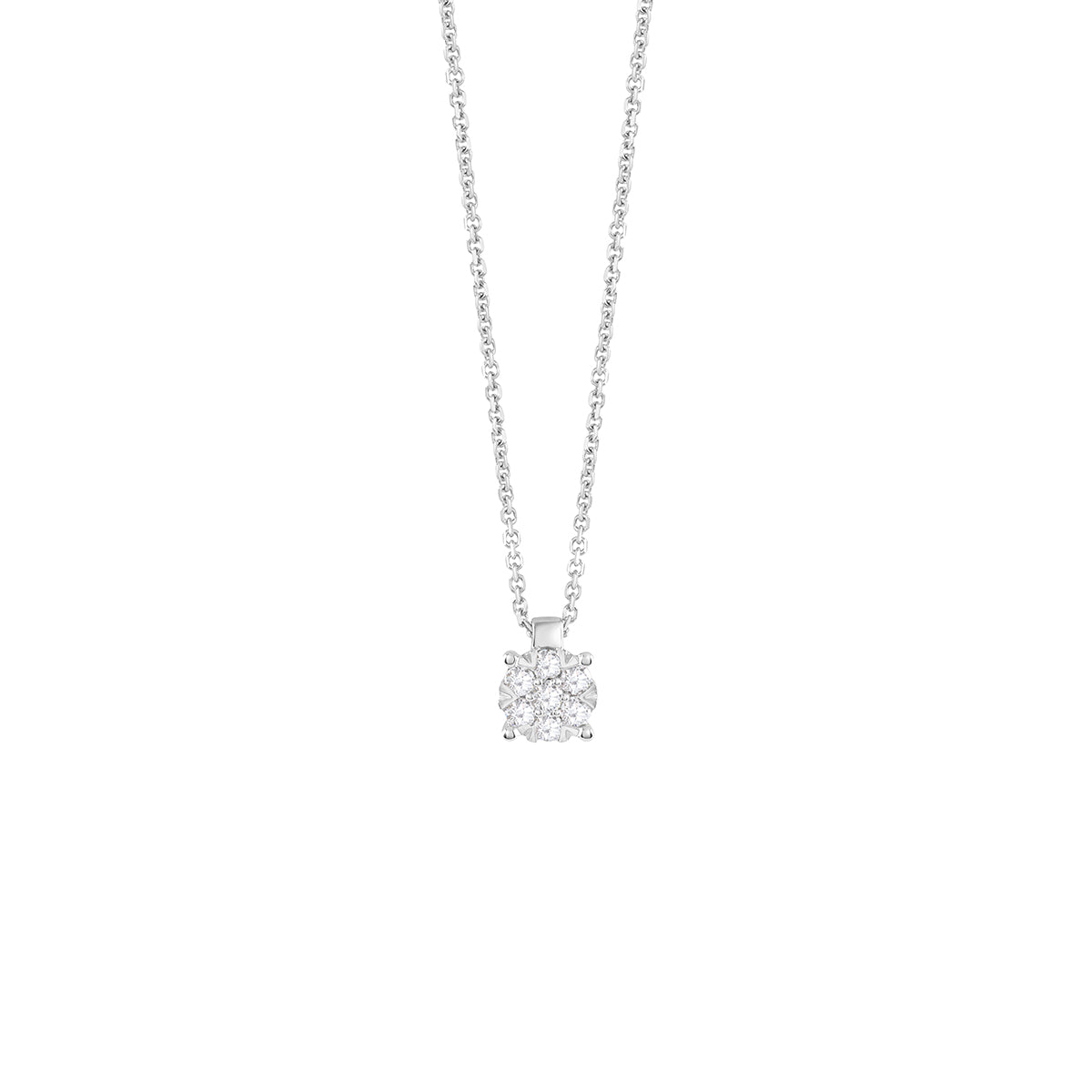 Collana Bliss Caresse oro bianco 18kt con diamanti 0,10 ct