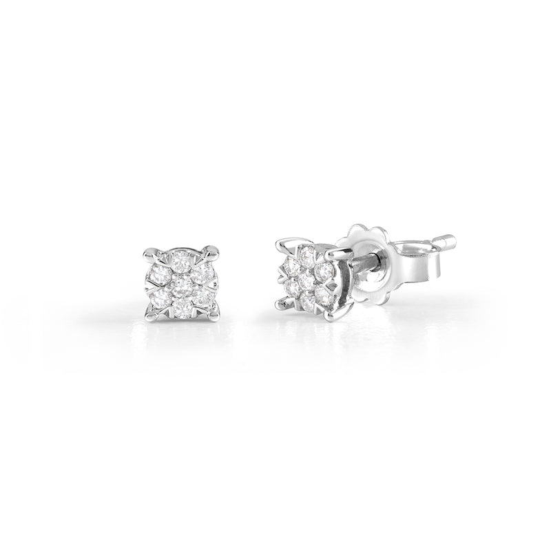 Orecchini Bliss Caresse Oro Bianco 18kt Diamanti 0,10 ct