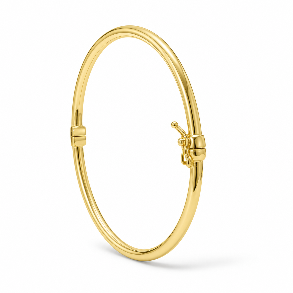 Bracciale rigido liscio in oro giallo 18kt