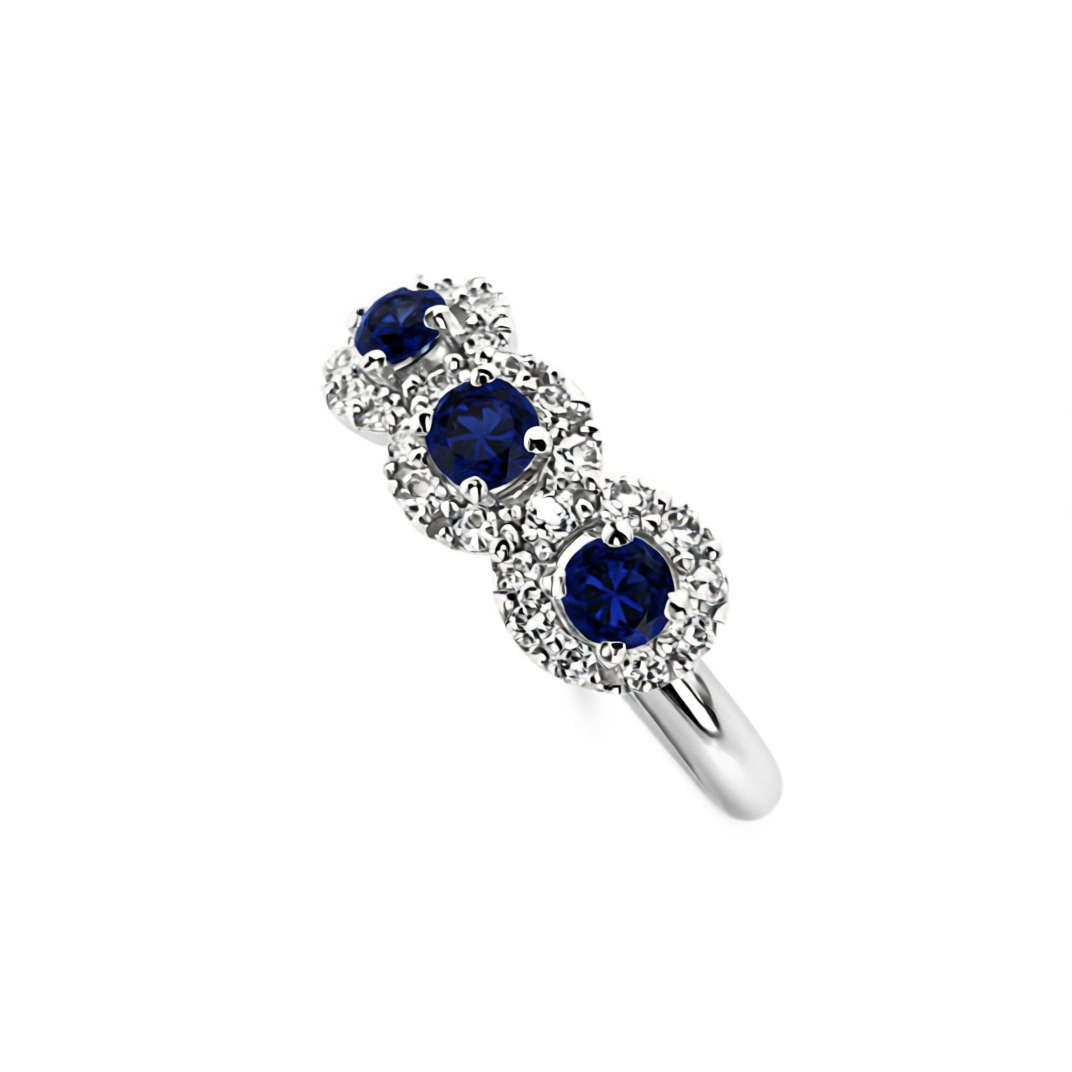Anello Hrd Collezione Jennifer in Oro Bianco 18kt con Zaffiri