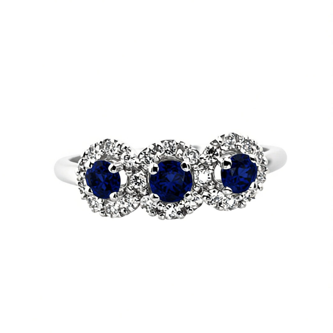 Anello Hrd Collezione Jennifer in Oro Bianco 18kt con Zaffiri