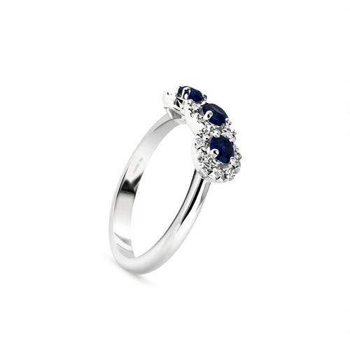 Anello Hrd Collezione Jennifer in Oro Bianco 18kt con Zaffiri