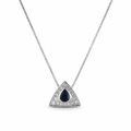 Girocollo Oro Bianco 18kt Zaffiro 0,47 ct e Diamanti 0,28 ct