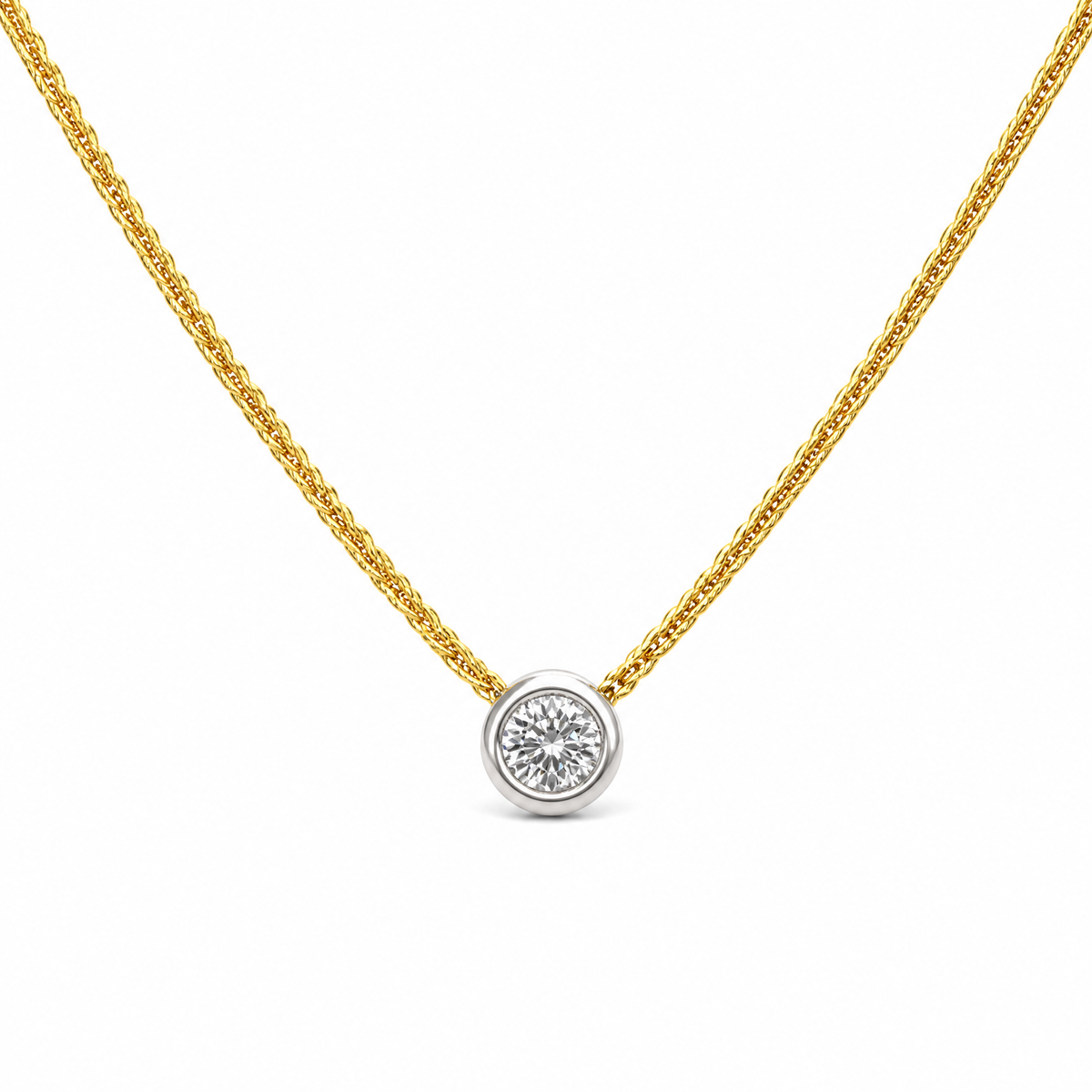 Girocollo Oro 18kt Diamanti 0,23 ct Colore G