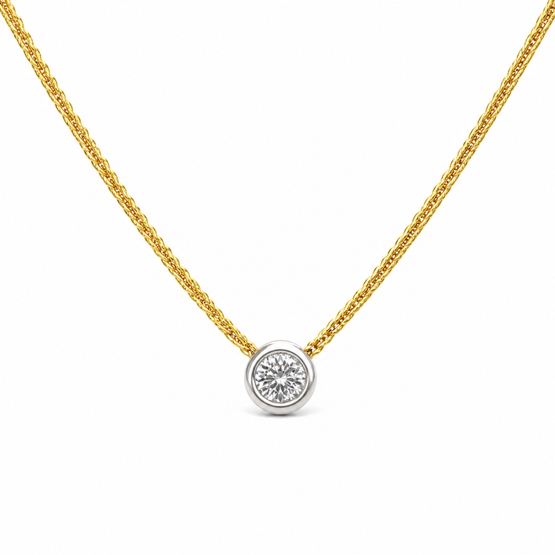 Girocollo Oro 18kt Diamanti 0,23 ct Colore G