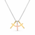 Girocollo Recarlo Croce Oro 18kt Bianco Giallo Rosa Diamanti 0,06 ct
