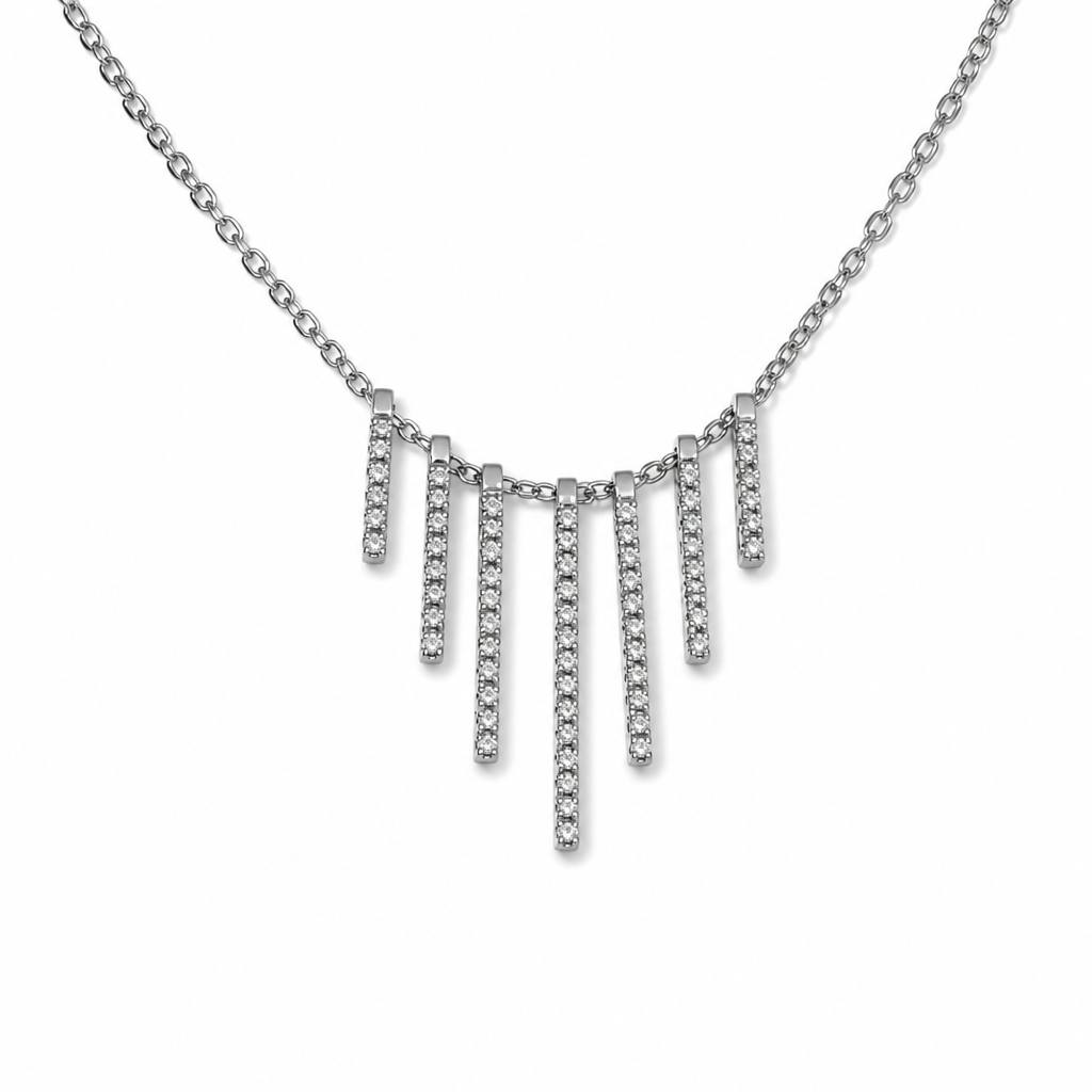 Girocollo Oro Bianco 18kt Diamanti 0,32 ct Colore G