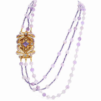 Collana Namida Metallo Nichel Free Ametista