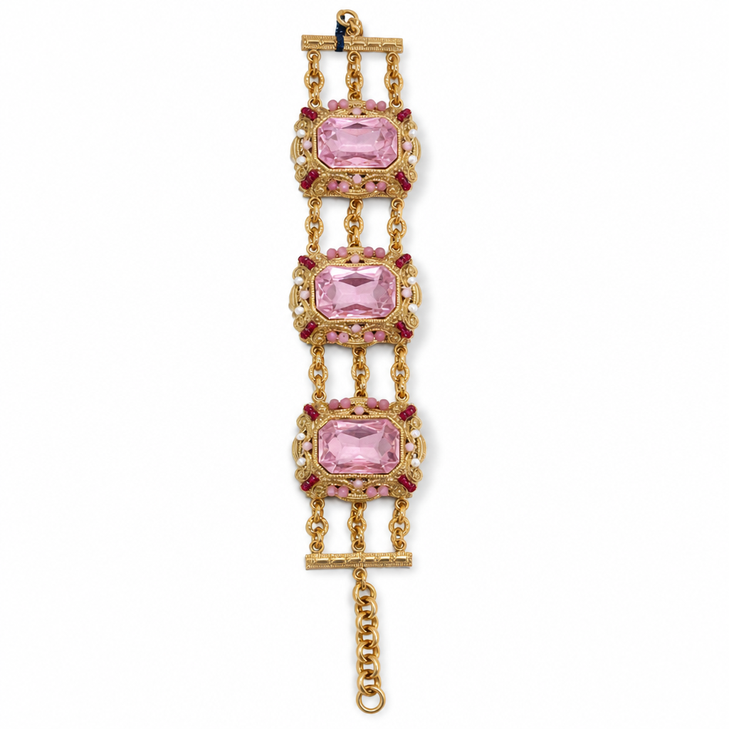 Bracciale Namida Metallo Nichel Free Turchese Corallo e Perle - Modello 2
