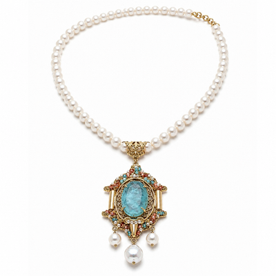 Collana Namida Metallo Nichel Free Perle Acqua Dolce 100 cm
