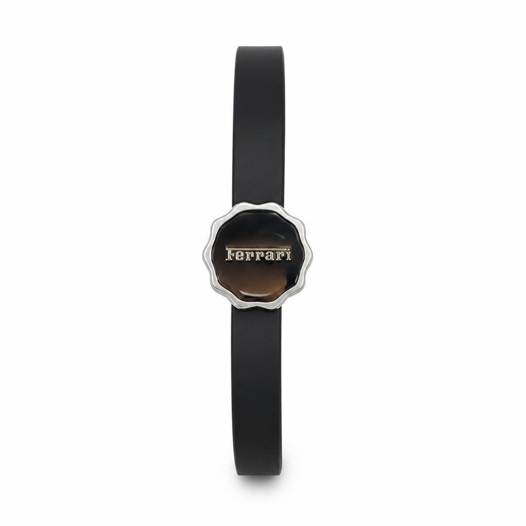 Bracciale Ferrari in Caucciù e Argento - packshot sfondo bianco