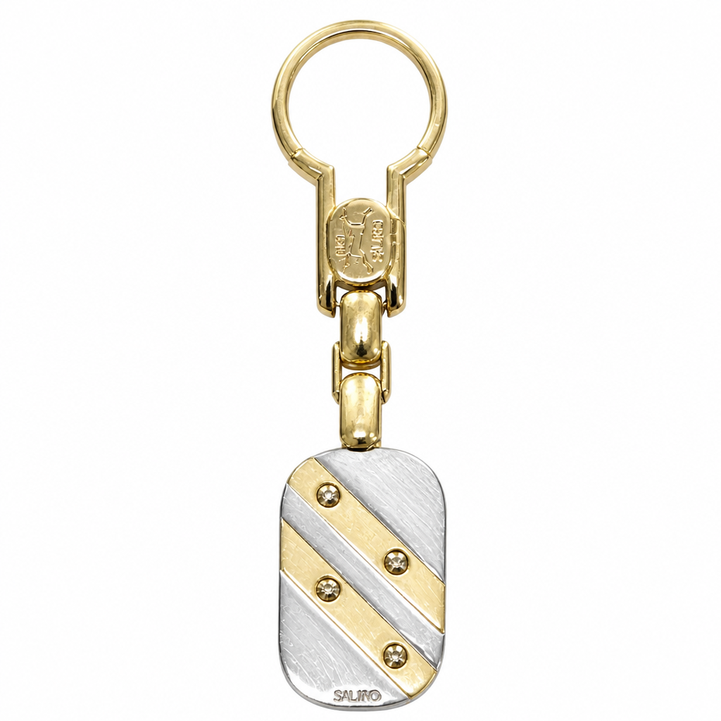 Portachiavi Oro 18kt Bianco e Giallo