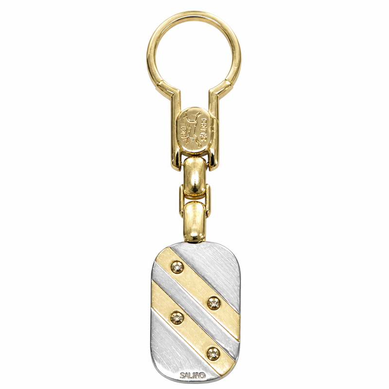 Portachiavi Oro 18kt Bianco e Giallo