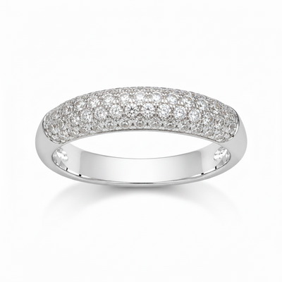 Anello Oro Bianco 18kt Diamanti 0,40 H