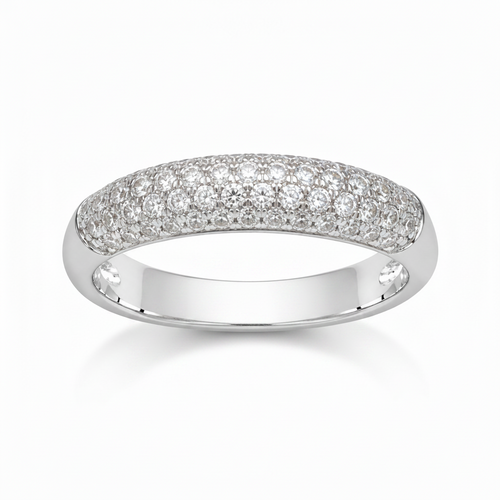 Anello Oro Bianco 18kt Diamanti 0,40 H