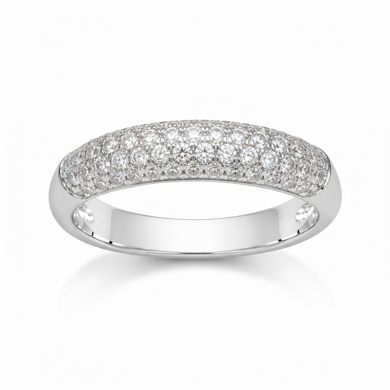 Anello Oro Bianco 18kt diamanti 0,40 H